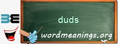 WordMeaning blackboard for duds